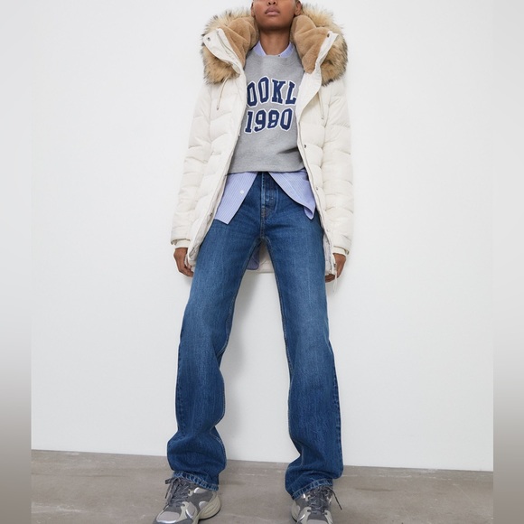 ZARA WATER REPELLENT PUFFER COAT - Picture 8 of 13